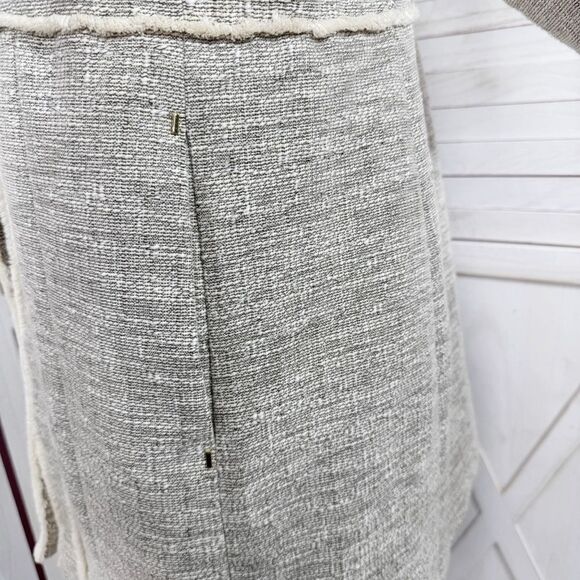 H&M Fringed Tweed Long Line Blazer Jacket Tan 10 - Picture 9 of 16